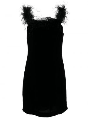 Koktejlové šaty z peří Rixo černé