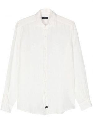 Λινό πουκάμισο Fay λευκό