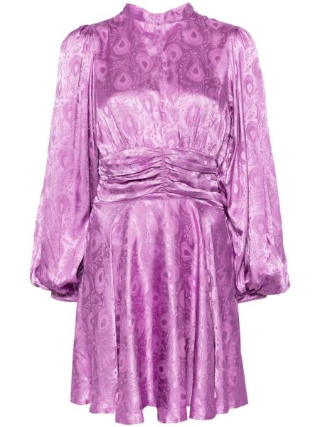 Žakárové mini šaty Bytimo fialové