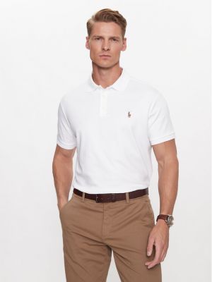 Polo marškinėliai slim fit Polo Ralph Lauren balta