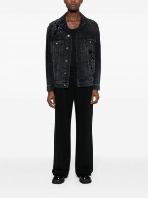 Křišťálová džínová bunda Dolce & Gabbana černá