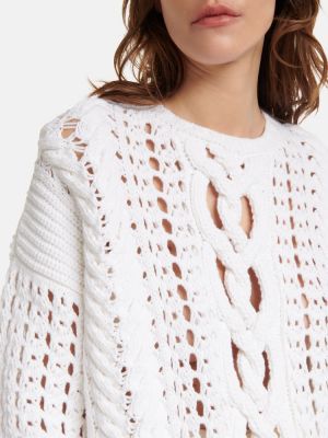 Maglione di cotone Valentino bianco