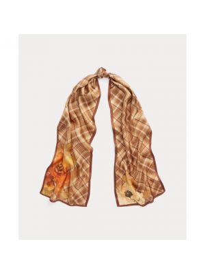 Pañuelo de seda con estampado Lauren Ralph Lauren marrón
