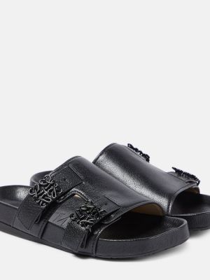 Кожени ниски обувки Loewe черно