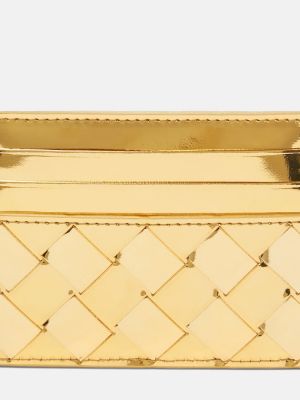 Bőr bőr pénztárca Bottega Veneta aranyszínű