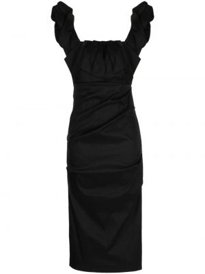 Коктейлна рокля без ръкави с драперии Rachel Gilbert черно
