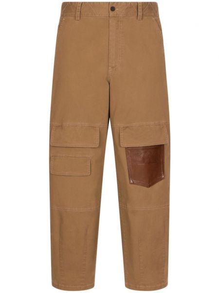 Pantaloni cargo din bumbac Dolce & Gabbana maro