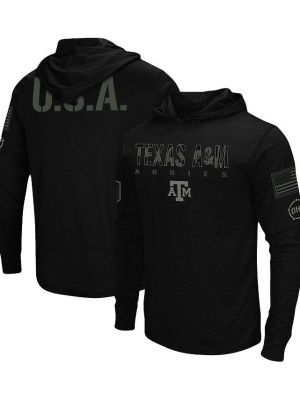 Мужская футболка с длинным рукавом и худи в военном стиле Texas A&M Aggies OHT Colosseum черная
