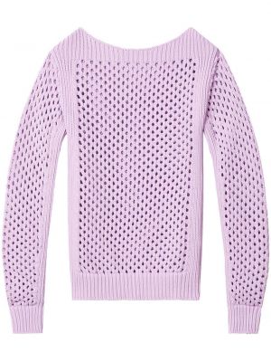 Chunky pulover z ladjastim izrezom Nina Ricci vijolična
