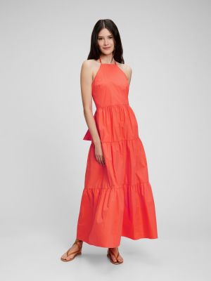 Βαμβακερή μάξι φόρεμα Gap κόκκινο