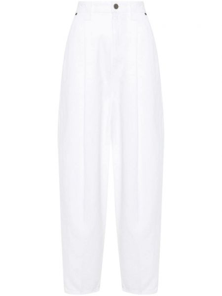 Zúžené džínsy s vysokým pásom Khaite biela