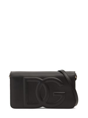 Kožená kabelka Dolce & Gabbana čierna