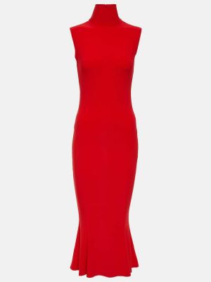 Jersey midi obleka Norma Kamali rdeča