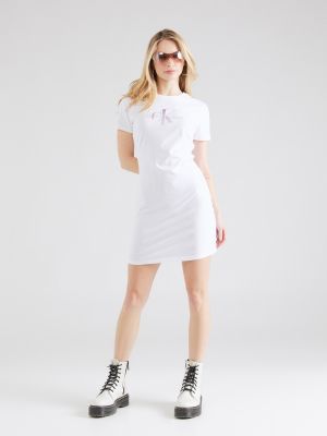 Mini-abito di cotone Calvin Klein bianco