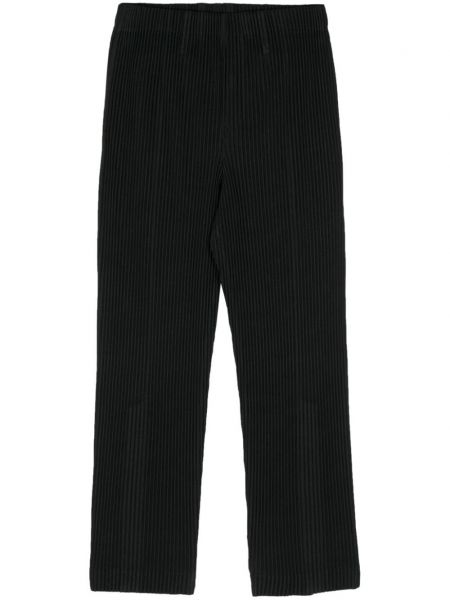 Czarne proste spodnie plisowane Homme Plisse Issey Miyake