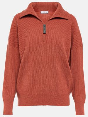 Czerwony sweter z kaszmiru Brunello Cucinelli