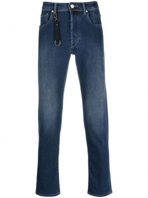 Jeans skinny a vita bassa slim fit Incotex blu