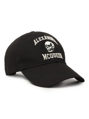 Хлопковая кепка Alexander Mcqueen черная