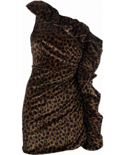Vestido de cóctel sin mangas con estampado leopardo Amen negro