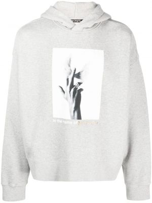 Hoodie con stampa Palm Angels grigio
