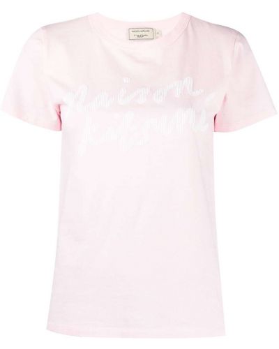 Camiseta con estampado Maison Kitsuné rosa