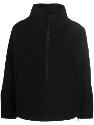 Kokvilnas jaka ar rāvējslēdzēju Stone Island Shadow Project melns