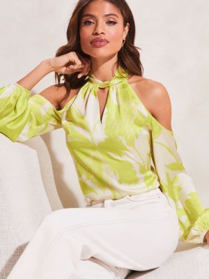 Блузка с длинным рукавом Lipsy зеленая