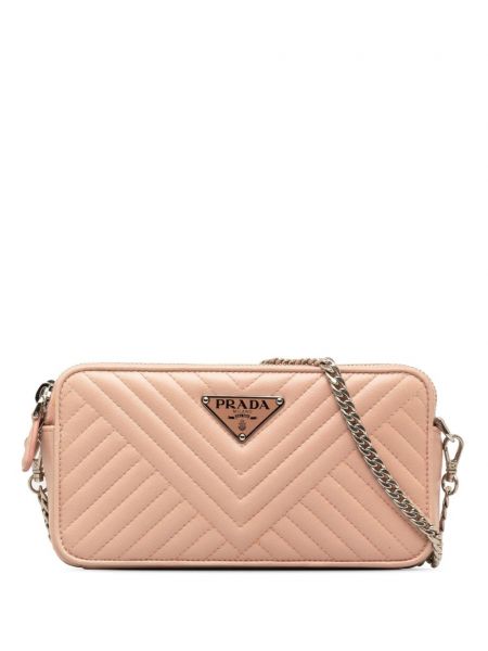 Τσάντα χιαστί με φερμουάρ Prada Pre-owned ροζ