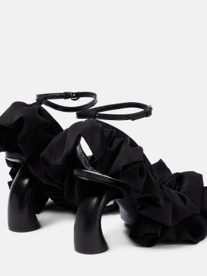 Sandały z falbankami asymetryczne Dries Van Noten czarne