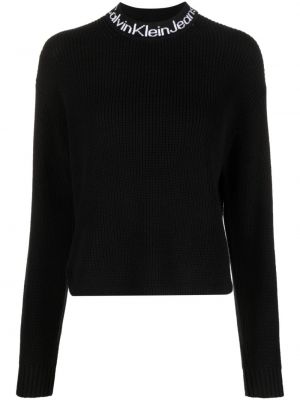 Jacquard pullover aus baumwoll Calvin Klein Jeans schwarz