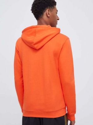 Bavlněná mikina s kapucí s potiskem Adidas Originals oranžová