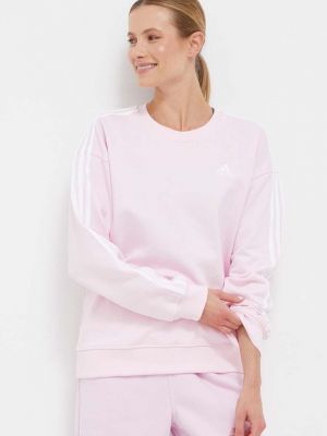 Bavlněná mikina s aplikacemi Adidas růžová