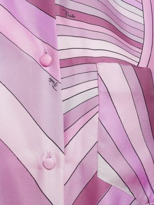 Копринена риза с дълъг ръкав Pucci розово