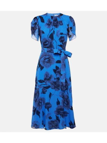 Floral silke dress Erdem blå