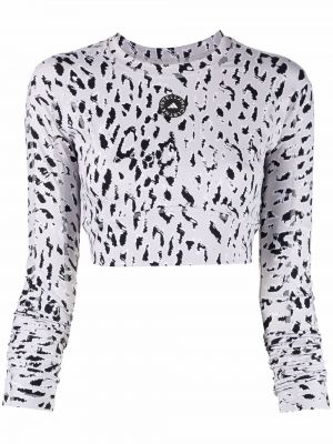 Leopard trykt crop top Adidas By Stella Mccartney grå