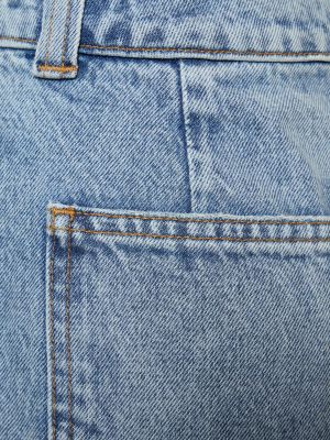 Bavlněné džíny s vysokým pasem relaxed fit Khaite modré