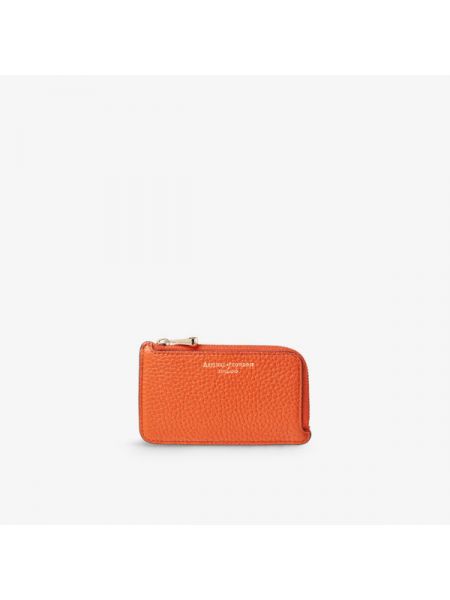 Кожаный кошелек на молнии Aspinal Of London оранжевый