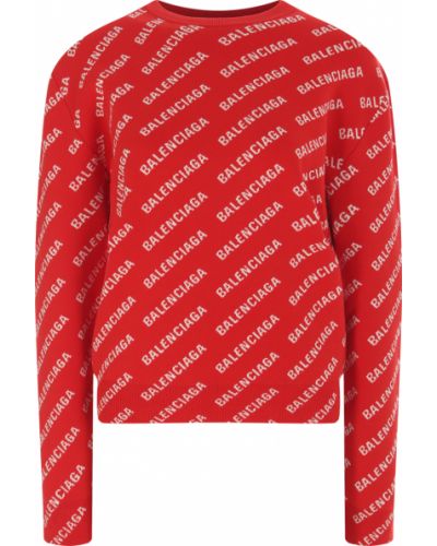 Красный свитер с принтом Balenciaga