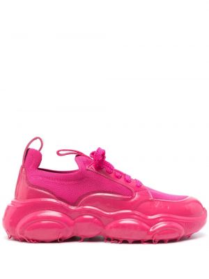 Sneakersy skórzane Moschino różowe