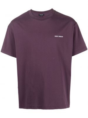 Bavlnené tričko s potlačou Ron Dorff fialová