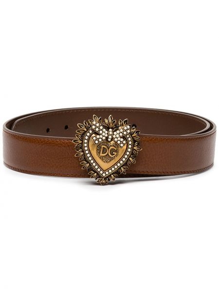Cinturón con apliques Dolce & Gabbana marrón