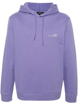 Kokvilnas kapučdžemperis ar apdruku A.p.c. violets