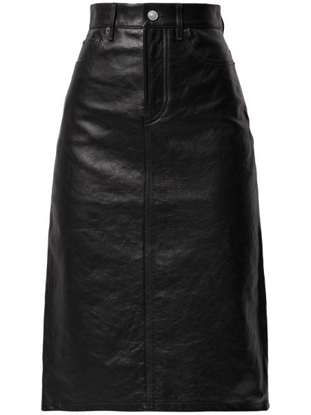 Falda midi con bolsillos Balenciaga negro