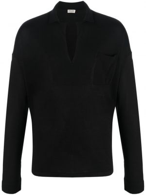 Bluza z dekoltem w serek Saint Laurent czarna