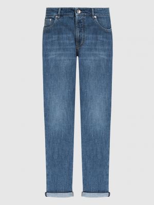 Синие джинсы с потертостями Brunello Cucinelli