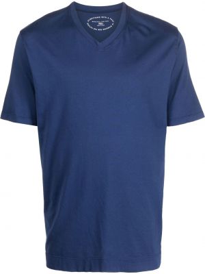 T-shirt aus baumwoll mit v-ausschnitt Fedeli blau