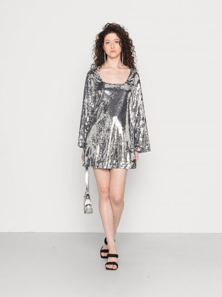 Sukienka wieczorowa Fashion Union srebrna