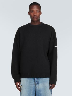 Oversize woll pullover Balenciaga schwarz