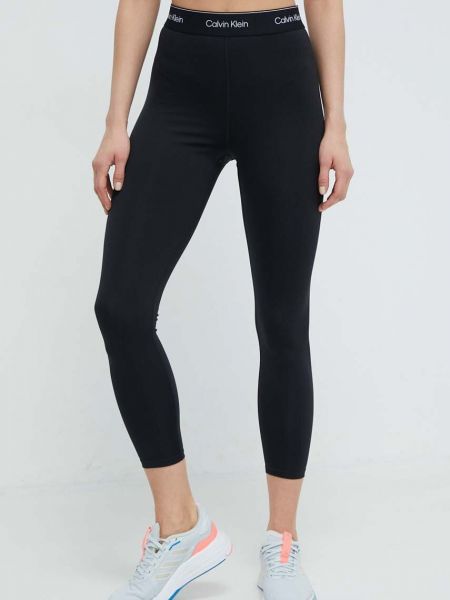 Spodnie sportowe z nadrukiem Calvin Klein Performance czarne