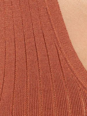 Памучен копринен пуловер Loro Piana оранжево